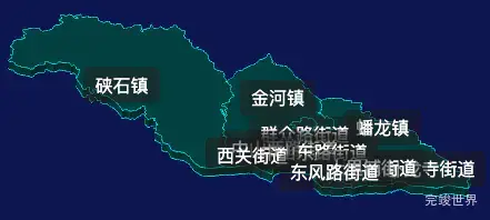 threejs宝鸡市金台区geoJson地图3d地图css2d标签