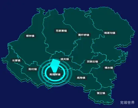 threejs宝鸡市凤翔区geoJson地图3d地图添加旋转棱锥