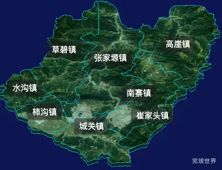 threejs宝鸡市千阳县geoJson地图3d地图css2d标签