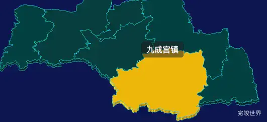 threejs宝鸡市麟游县geoJson地图3d地图鼠标移入显示标签并高亮