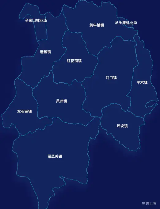 echarts宝鸡市凤县geoJson地图地图下钻展示