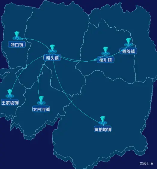 echarts宝鸡市太白县geoJson地图label样式自定义