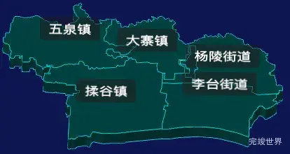 threejs咸阳市杨陵区geoJson地图3d地图CSS3D标签