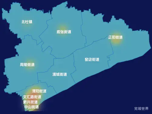 echarts咸阳市渭城区geoJson地图热力图