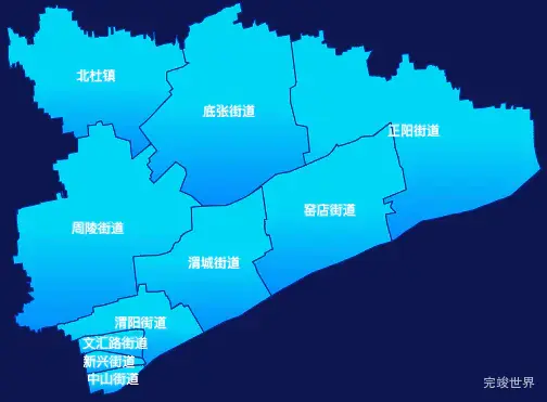 echarts咸阳市渭城区geoJson地图局部颜色渐变