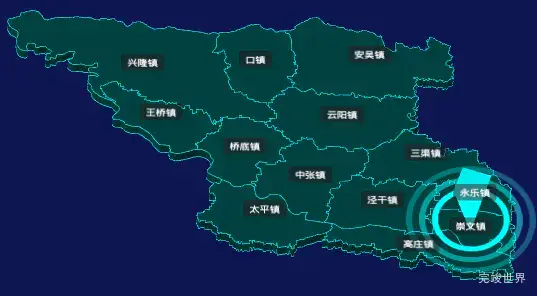 threejs咸阳市泾阳县geoJson地图3d地图添加旋转棱锥