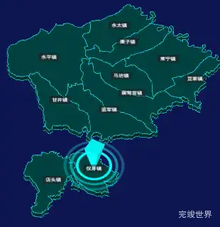 threejs咸阳市永寿县geoJson地图3d地图添加旋转棱锥