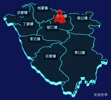 echarts咸阳市长武县geoJson地图3d地图自定义图标