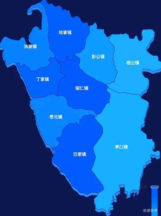 echarts咸阳市长武县geoJson地图 visualMap控制地图颜色