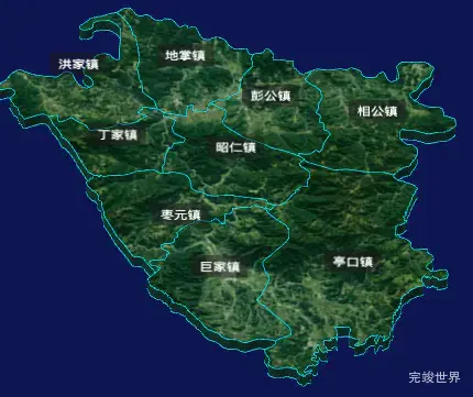 threejs咸阳市长武县geoJson地图3d地图自定义贴图加CSS3D标签