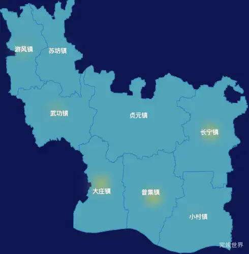 echarts咸阳市武功县geoJson地图热力图