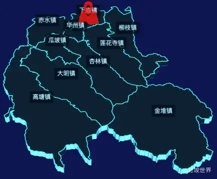 echarts渭南市华州区geoJson地图3d地图自定义图标