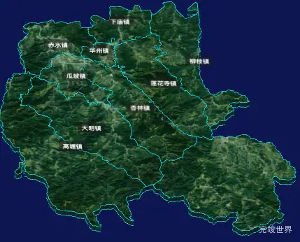 threejs渭南市华州区geoJson地图3d地图自定义贴图加CSS3D标签