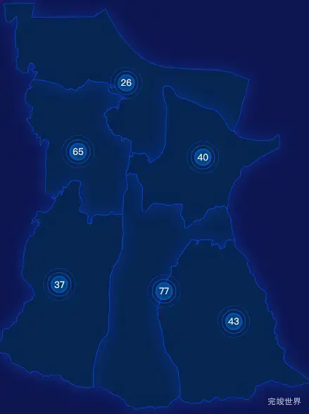 echarts渭南市潼关县geoJson地图圆形波纹状气泡图