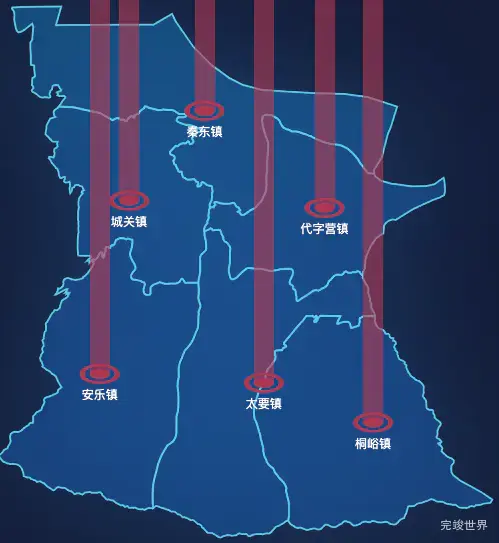 echarts渭南市潼关县geoJson地图添加柱状图