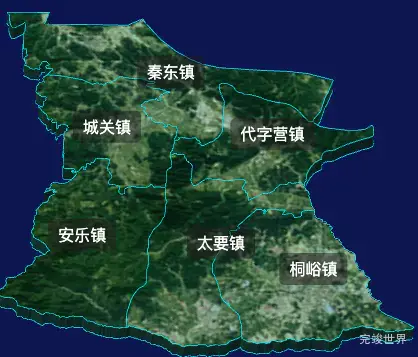 threejs渭南市潼关县geoJson地图3d地图自定义贴图加CSS2D标签