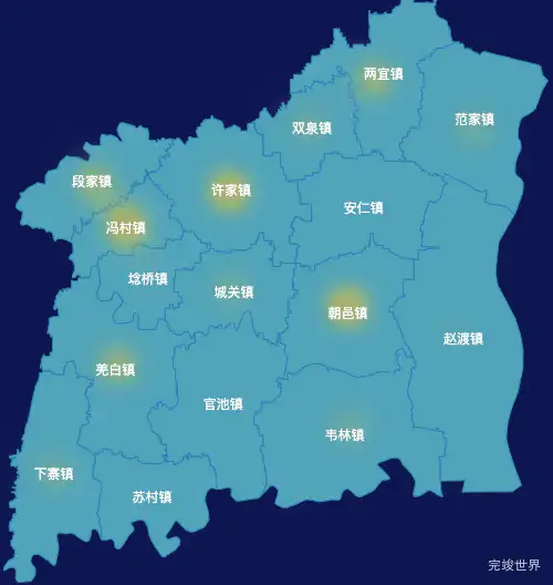 echarts渭南市大荔县geoJson地图热力图