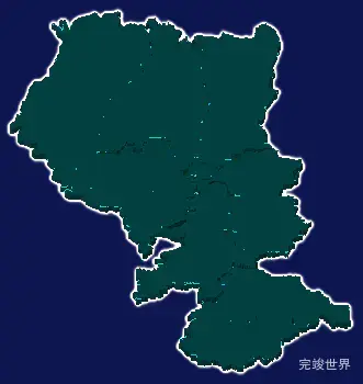 threejs渭南市澄城县geoJson地图3d地图添加描边效果