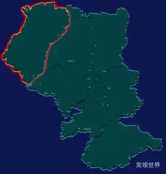 threejs渭南市澄城县geoJson地图3d地图红色描边闪烁警报