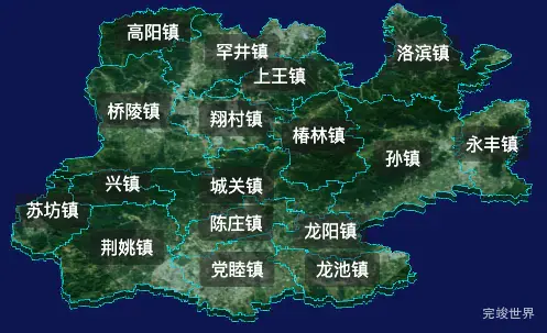 threejs渭南市蒲城县geoJson地图3d地图自定义贴图加CSS2D标签