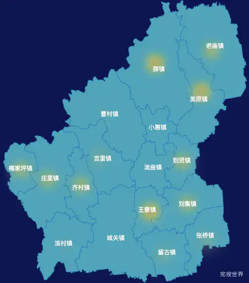 echarts渭南市富平县geoJson地图热力图