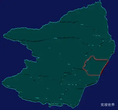 threejs渭南市韩城市geoJson地图3d地图红色描边闪烁警报