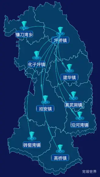 echarts延安市安塞区geoJson地图自定义label样式