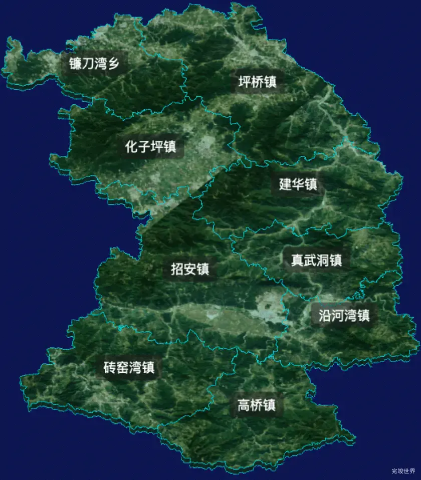 threejs延安市安塞区geoJson地图3d地图自定义贴图加CSS2D标签