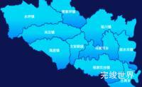 echarts延安市延川县geoJson地图局部颜色渐变效果