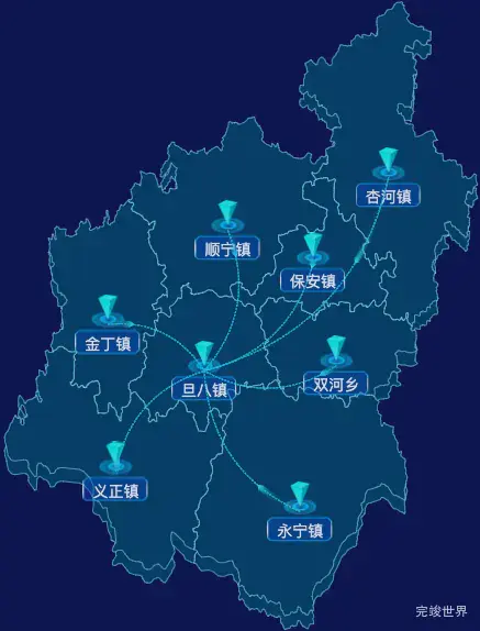 echarts延安市志丹县geoJson地图自定义label样式