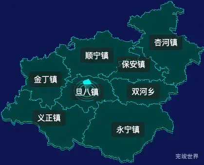 threejs延安市志丹县geoJson地图3d地图CSS2D外加旋转棱锥