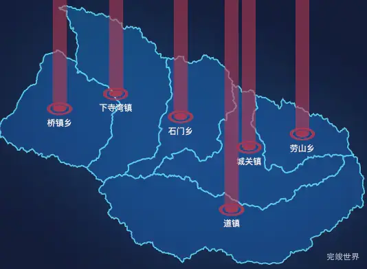 echarts延安市甘泉县geoJson地图添加柱状图