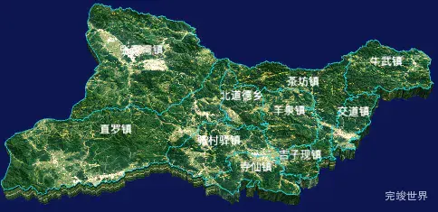 echarts延安市富县geoJson地图3d地图自定义贴图-绿色地面