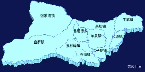 threejs延安市富县geoJson地图3d地图