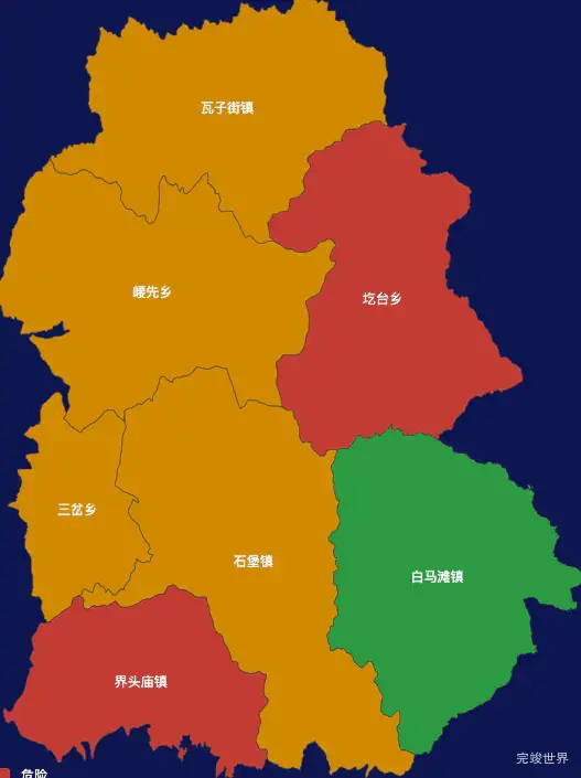 echarts延安市黄龙县geoJson地图定义颜色