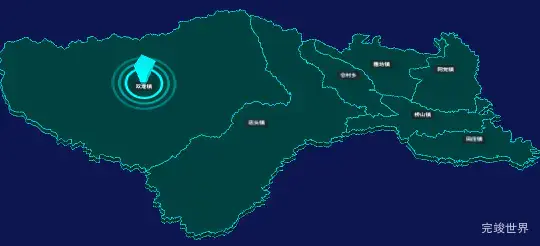 threejs延安市黄陵县geoJson地图3d地图添加旋转棱锥