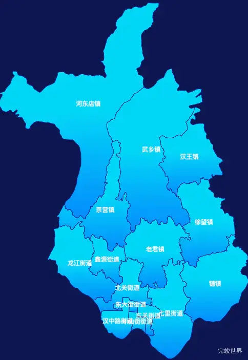 echarts汉中市汉台区geoJson地图局部颜色渐变