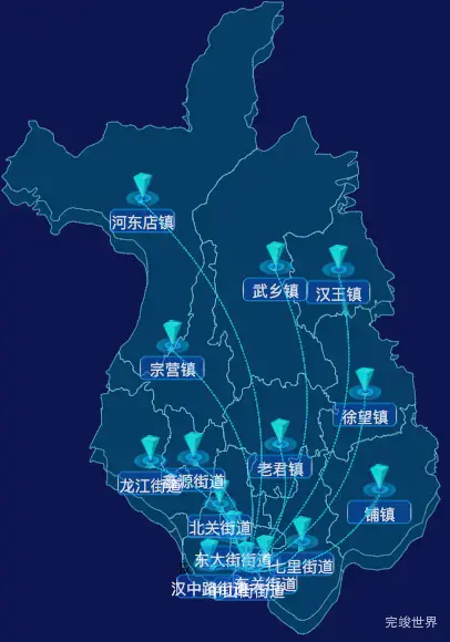 echarts汉中市汉台区geoJson地图自定义label样式