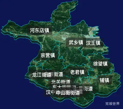 threejs汉中市汉台区geoJson地图3d地图自定义贴图加CSS2D标签