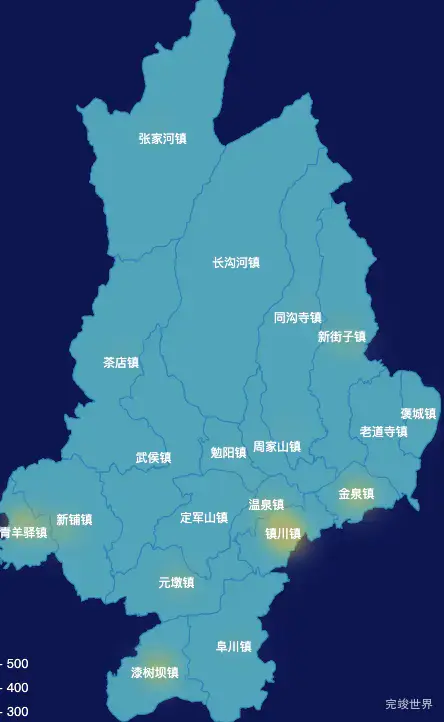 echarts汉中市勉县geoJson地图热力图