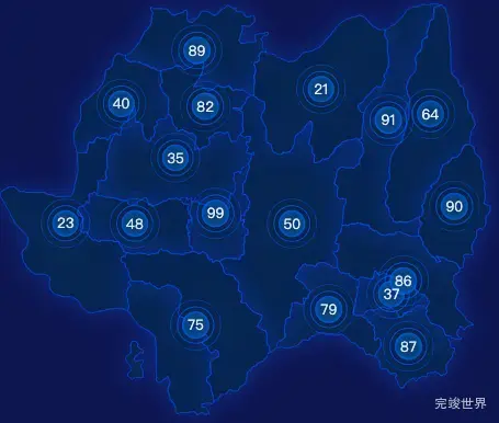 echarts汉中市略阳县geoJson地图圆形波纹状气泡图