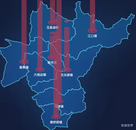 echarts汉中市留坝县geoJson地图添加柱状图