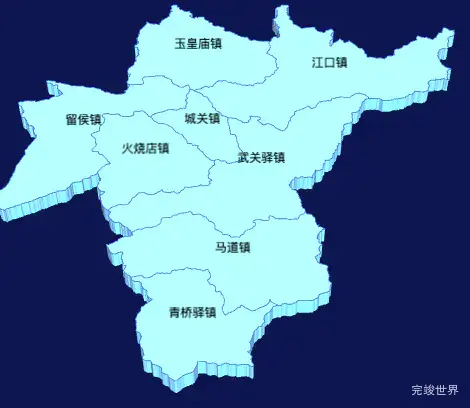 echarts汉中市留坝县geoJson地图3d地图