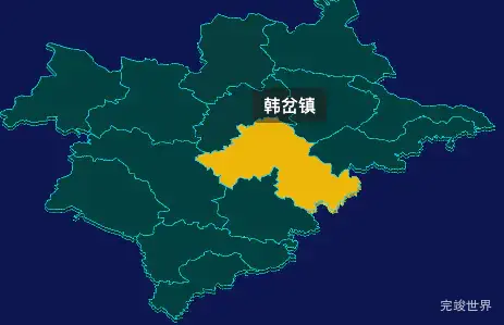 threejs榆林市横山区geoJson地图3d地图鼠标移入显示标签并高亮