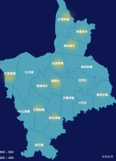 echarts榆林市靖边县geoJson地图热力图