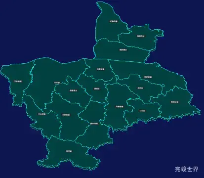 threejs榆林市靖边县geoJson地图3d地图CSS3D标签