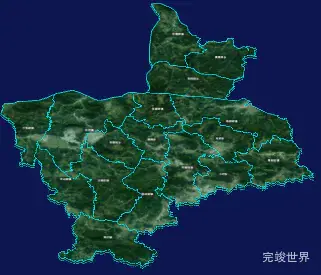 threejs榆林市靖边县geoJson地图3d地图自定义贴图加CSS3D标签