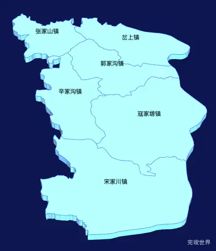 echarts榆林市吴堡县geoJson地图3d地图