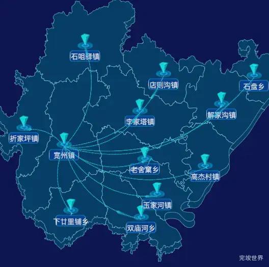 echarts榆林市清涧县geoJson地图自定义label样式