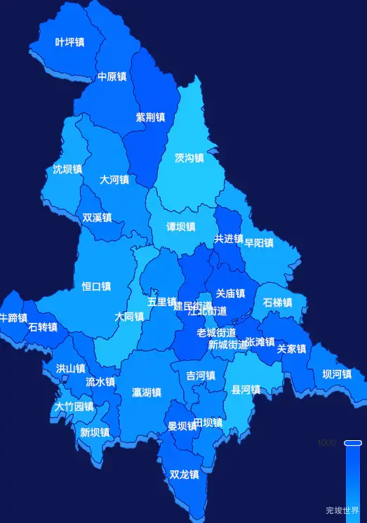 echarts安康市汉滨区geoJson地图 visualMap控制地图颜色